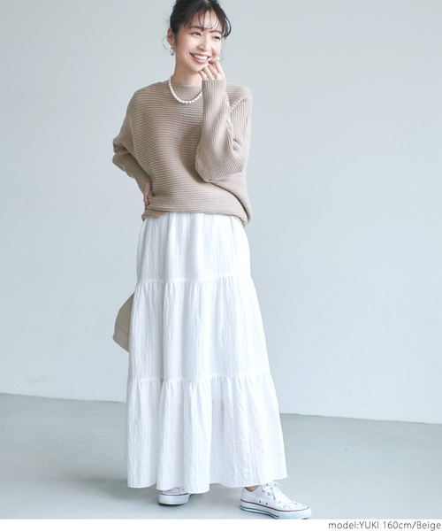 coca(coca)(コカ)の「極厚ドルマンクルーネックニット(ニット/セーター・レディース・ブラック/ベージュ/アイボリー・ONE SIZE)」の5枚目の写真