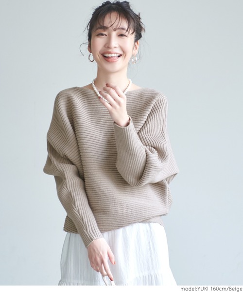 coca(coca)(コカ)の「極厚ドルマンクルーネックニット(ニット/セーター・レディース・ブラック/ベージュ/アイボリー・ONE SIZE)」の15枚目の写真