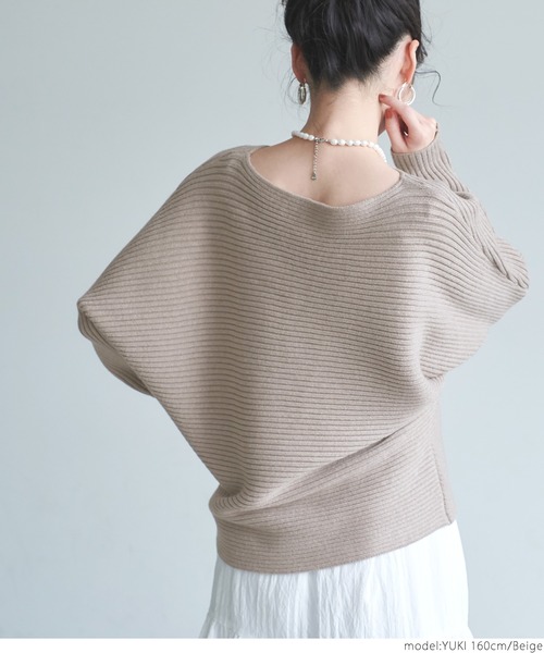 coca(coca)(コカ)の「極厚ドルマンクルーネックニット(ニット/セーター・レディース・ブラック/ベージュ/アイボリー・ONE SIZE)」の17枚目の写真