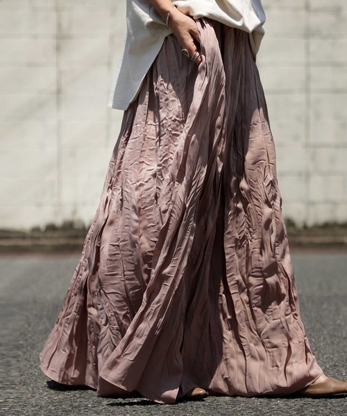 antiqua（アンティカ）の「ふんわり可愛い♪ロングプリーツスカート  