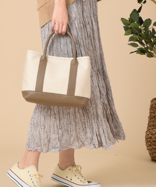 INTERPLANET(インタープラネット)の「撥水加工キャンバストートBAG(トートバッグ・レディース・ベージュ/ブラック/ベージュ系その他・フリー)」の1枚目の写真