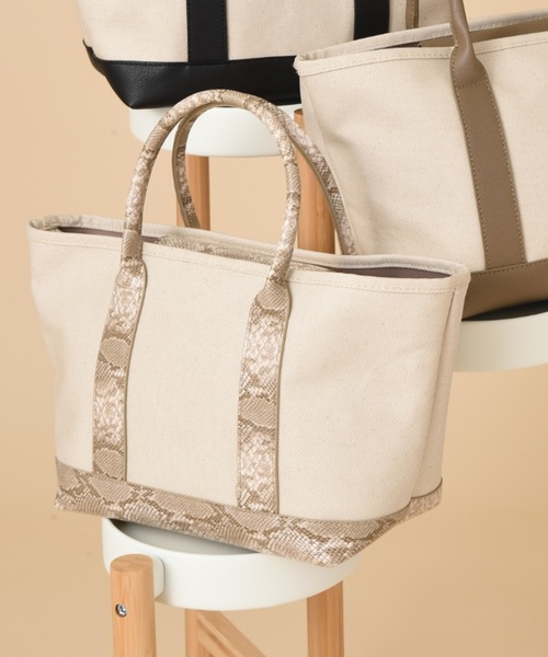 INTERPLANET(インタープラネット)の「撥水加工キャンバストートBAG(トートバッグ・レディース・ベージュ/ブラック/ベージュ系その他・フリー)」の3枚目の写真