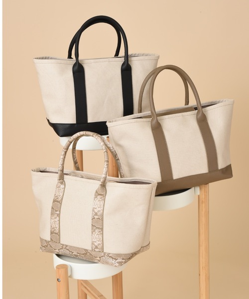 INTERPLANET(インタープラネット)の「撥水加工キャンバストートBAG(トートバッグ・レディース・ベージュ/ブラック/ベージュ系その他・フリー)」の9枚目の写真