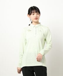 《ZOY》WOMEN タイルプリント 長袖ポロシャツ