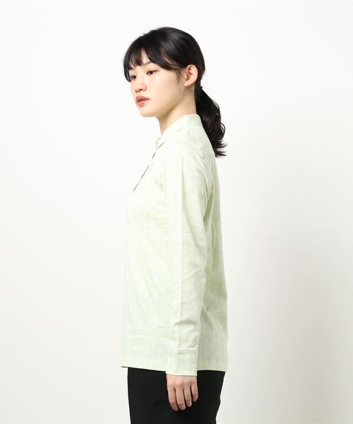 ZOY(ゾーイ)の「《ZOY》WOMEN タイルプリント 長袖ポロシャツ(ポロシャツ・レディース・グリーン系その他/ピンク系その他・40)」の4枚目の写真
