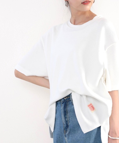 Java(ジャバ)の「《JaVaジャバ コラボ》ふわり滑らか♪USAコットンパイル地Tシャツ(Tシャツ/カットソー・レディース・グレイッシュベージュ/ホワイト/ブラック/グレー・LARGE/X-LARGE/MEDIUM)」の15枚目の写真