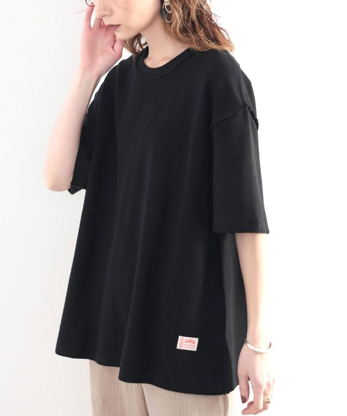 Java(ジャバ)の「《JaVaジャバ コラボ》ふわり滑らか♪USAコットンパイル地Tシャツ(Tシャツ/カットソー・レディース・グレイッシュベージュ/ホワイト/ブラック/グレー・LARGE/X-LARGE/MEDIUM)」の13枚目の写真