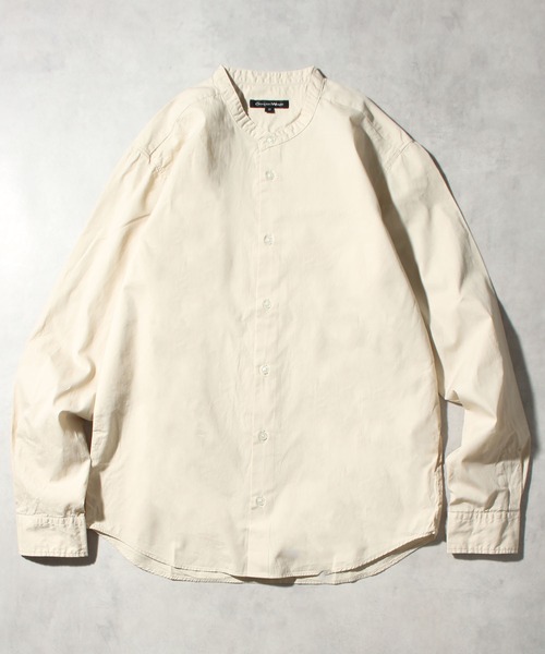 CORPUS SELECT(コーパストーキョー)の「【日本製/Made in Japan】ナノファイン加工洗いざらしコットンブロードバンドカラーロングスリーブシャツ(シャツ/ブラウス・メンズ・ホワイト/ブラック/ベージュ/ネイビー/カーキ/ワイン/サックスブルー/ライトピンク・LL/M/L)」の4枚目の写真