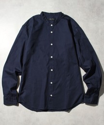 【日本製/Made in Japan】ナノファイン加工洗いざらしコットンブロードバンドカラーロングスリーブシャツ