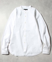 【日本製/Made in Japan】ナノファイン加工洗いざらしコットンブロードバンドカラーロングスリーブシャツ