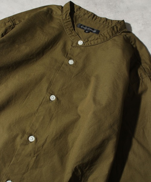 CORPUS SELECT(コーパストーキョー)の「【日本製/Made in Japan】ナノファイン加工洗いざらしコットンブロードバンドカラーロングスリーブシャツ(シャツ/ブラウス・メンズ・ホワイト/ブラック/ベージュ/ネイビー/カーキ/ワイン/サックスブルー/ライトピンク・LL/M/L)」の21枚目の写真