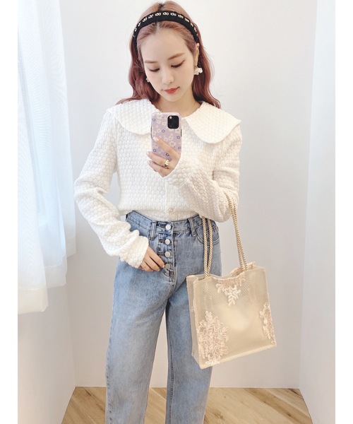 JUMELLE（ジュメロ）の「レーシーバッグ（トートバッグ・レディース・ベージュ/ホワイト・FREE）」の9枚目の写真