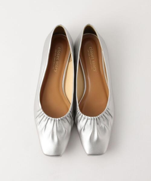 closet story（クローゼットストーリー）の「＜closet story＞ ギャザースクエア フラットシューズ（その他シューズ・レディース・ブラック/ベージュ/シルバー・23cm/23.5cm/24cm/24.5cm）」の15枚目の写真