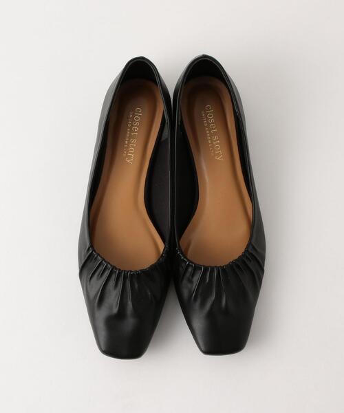 closet story（クローゼットストーリー）の「＜closet story＞ ギャザースクエア フラットシューズ（その他シューズ・レディース・ブラック/ベージュ/シルバー・23cm/23.5cm/24cm/24.5cm）」の6枚目の写真