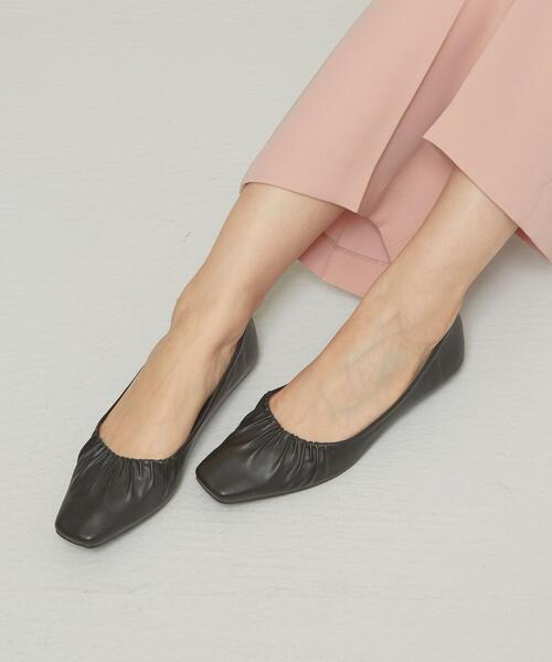 closet story（クローゼットストーリー）の「＜closet story＞ ギャザースクエア フラットシューズ（その他シューズ・レディース・ブラック/ベージュ/シルバー・23cm/23.5cm/24cm/24.5cm）」の7枚目の写真