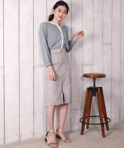 TRUDEA(トルディア)の「配色パールボタンスキッパーブラウス(シャツ/ブラウス・レディース・ミント/ベージュ/ホワイト/ネイビー・MEDIUM/LARGE)」の18枚目の写真