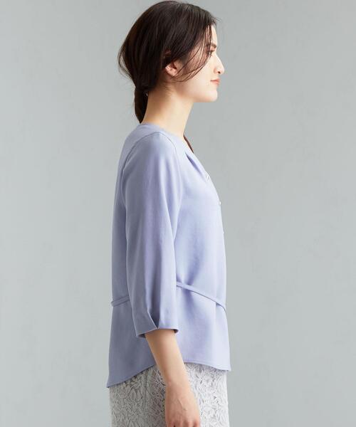 green label relaxing（グリーンレーベルリラクシング）の「CS SY ツイル Vネック ブラウス（シャツ/ブラウス・レディース・ライトブルー/オリーブ/ナチュラル・FREE）」の17枚目の写真