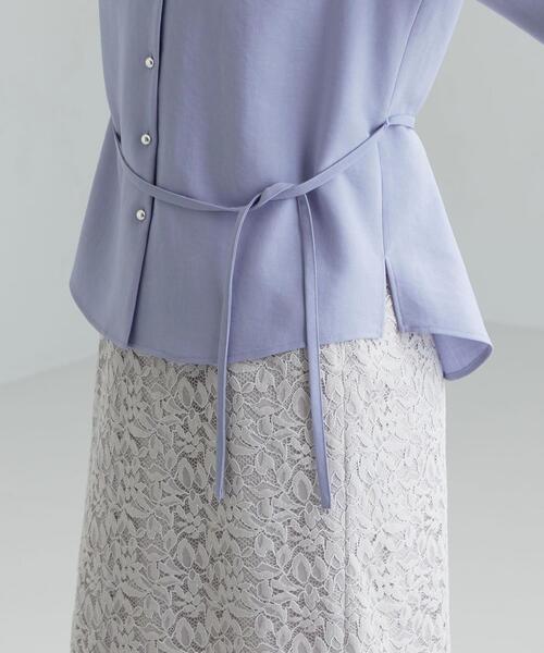 green label relaxing（グリーンレーベルリラクシング）の「CS SY ツイル Vネック ブラウス（シャツ/ブラウス・レディース・ライトブルー/オリーブ/ナチュラル・FREE）」の4枚目の写真