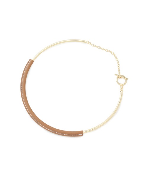 VIS（ビス）の「フェイクレザーチョーカー（チョーカー・レディース・ホワイト/グリーン系その他/キャメル・FREE）」の5枚目の写真