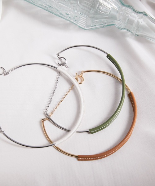 VIS（ビス）の「フェイクレザーチョーカー（チョーカー・レディース・ホワイト/グリーン系その他/キャメル・FREE）」の13枚目の写真