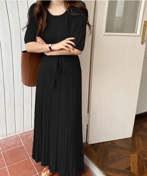 五分袖ウエストマーククロシェ柄切り替えマキシ丈ロングワンピース ワンピース Abitokyo アビトーキョー のファッション通販 Zozotown