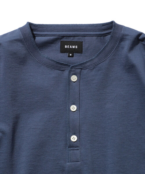 BEAMS（ビームス）の「BEAMS / シルケット ヘンリーネック Tシャツ（Tシャツ/カットソー・メンズ・ホワイト/ブルー系その他4・SMALL/MEDIUM/LARGE/X-LARGE）」の8枚目の写真