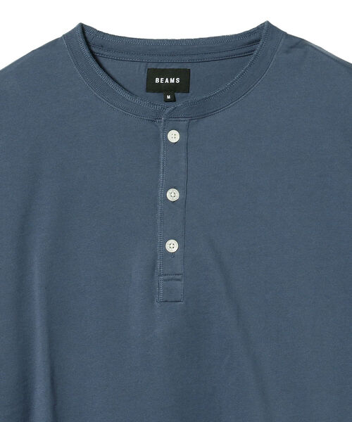 BEAMS（ビームス）の「BEAMS / シルケット ヘンリーネック Tシャツ（Tシャツ/カットソー・メンズ・ホワイト/ブルー系その他4・SMALL/MEDIUM/LARGE/X-LARGE）」の15枚目の写真