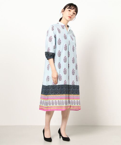 セール Super コットンローン更紗プリントパフスリーブワンピース ワンピース ワンピース Super Hakka スーパーハッカ のファッション