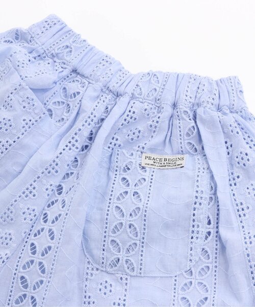 BREEZE（ブリーズ）の「レーススカンツ 7分丈（その他パンツ・キッズ・サックスブルー/オフホワイト・110/90/120/140/100/130）」の4枚目の写真