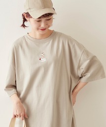 【timecapsule】「パフェと女の子」プリント刺繍入り半袖ビッグTシャツ