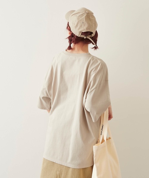 timecapsule（タイムカプセル）の「【timecapsule】「パフェと女の子」プリント刺繍入り半袖ビッグTシャツ（Tシャツ/カットソー・レディース・ホワイト/ミント/ベージュ系その他/ライトベージュ・FREE）」の5枚目の写真