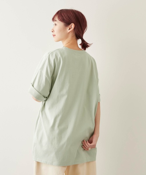 timecapsule（タイムカプセル）の「【timecapsule】「パフェと女の子」プリント刺繍入り半袖ビッグTシャツ（Tシャツ/カットソー・レディース・ホワイト/ミント/ベージュ系その他/ライトベージュ・FREE）」の19枚目の写真