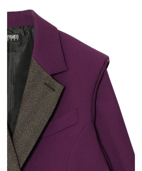 PAMEO POSE(パメオポーズ)の「Victor Jacket Purple(テーラードジャケット・レディース・パープル・FREE)」の4枚目の写真