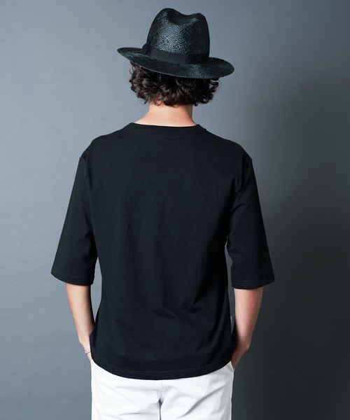 Magine(マージン)の「CTN OPEN/END SWICH PANEL C/N 3/4SL TEE:コットン オープンエンド パネル切り替え クルーネック 7分袖 Tシャツ(Tシャツ/カットソー・メンズ・ホワイト/ブラック/グレー/カーキ・44/46/48)」の20枚目の写真