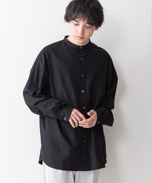 UNIIT(ユニット)の「【UNIIT】コットンリネン バンドカラー(ノーカラー)シャツ ややルーズシルエット(ビッグシルエット)(シャツ/ブラウス・メンズ・ホワイト/ライトブルー/ブラック/ベージュ・MEDIUM/LARGE)」の19枚目の写真
