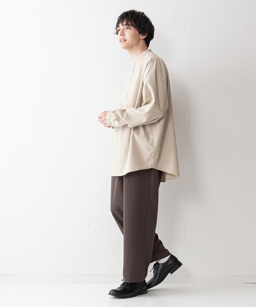 UNIIT(ユニット)の「【UNIIT】コットンリネン バンドカラー(ノーカラー)シャツ ややルーズシルエット(ビッグシルエット)(シャツ/ブラウス・メンズ・ホワイト/ライトブルー/ブラック/ベージュ・MEDIUM/LARGE)」の22枚目の写真