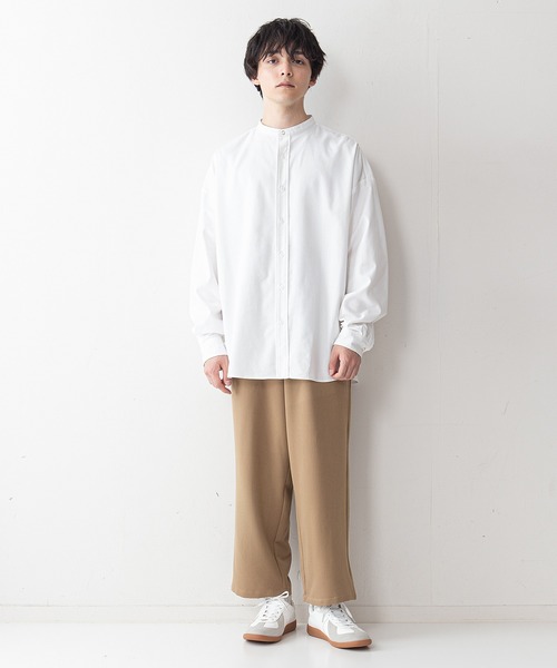 UNIIT(ユニット)の「【UNIIT】コットンリネン バンドカラー(ノーカラー)シャツ ややルーズシルエット(ビッグシルエット)(シャツ/ブラウス・メンズ・ホワイト/ライトブルー/ブラック/ベージュ・MEDIUM/LARGE)」の5枚目の写真