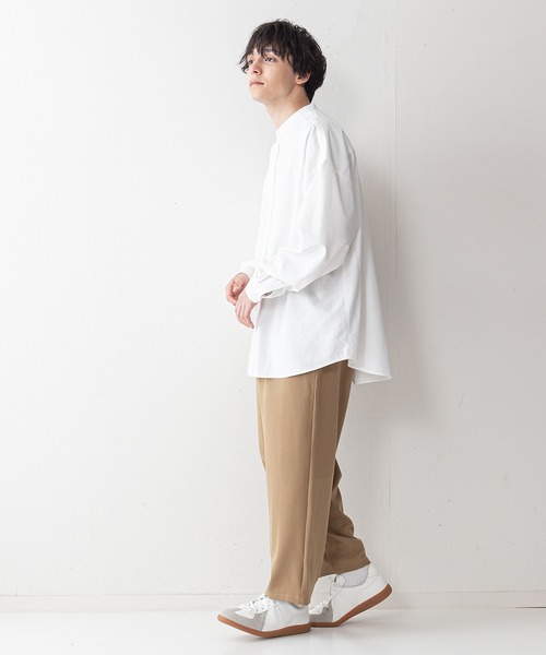 UNIIT(ユニット)の「【UNIIT】コットンリネン バンドカラー(ノーカラー)シャツ ややルーズシルエット(ビッグシルエット)(シャツ/ブラウス・メンズ・ホワイト/ライトブルー/ブラック/ベージュ・MEDIUM/LARGE)」の7枚目の写真