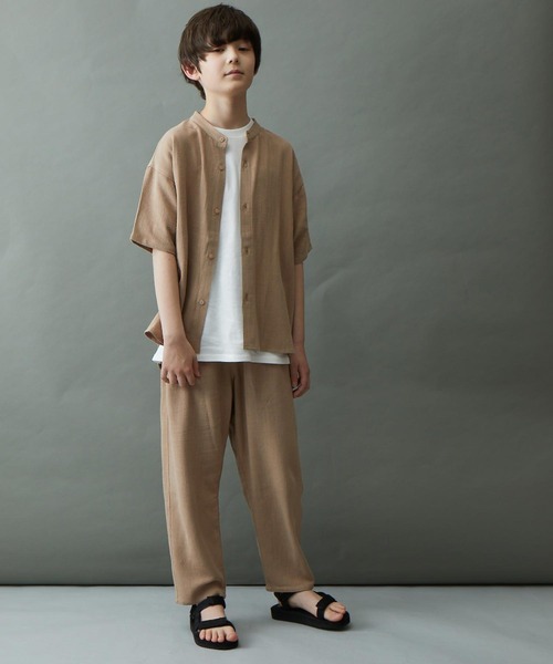 ＆yam（アンドヤム）の「リネンレーヨン テーパードイージーパンツ（その他パンツ・キッズ・ブラック/ベージュ/グリーン/パープル/グレー・130-140cm/140-150cm/150-160cm/120-130cm/110-120cm）」の18枚目の写真