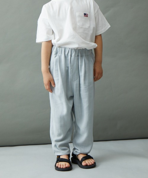 ＆yam（アンドヤム）の「リネンレーヨン テーパードイージーパンツ（その他パンツ・キッズ・ブラック/ベージュ/グリーン/パープル/グレー・130-140cm/140-150cm/150-160cm/120-130cm/110-120cm）」の10枚目の写真