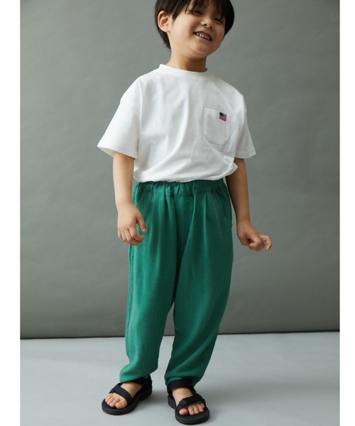 ＆yam（アンドヤム）の「リネンレーヨン テーパードイージーパンツ（その他パンツ・キッズ・ブラック/ベージュ/グリーン/パープル/グレー・130-140cm/140-150cm/150-160cm/120-130cm/110-120cm）」の19枚目の写真