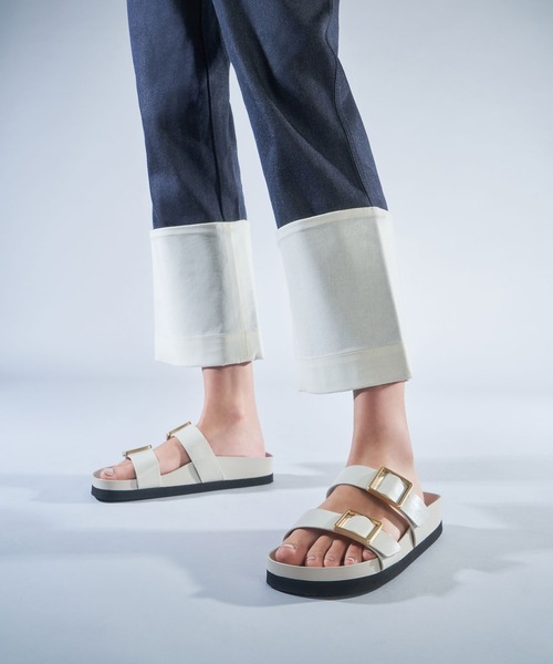   バックルロゴ ストラップ スライド サンダル セール】バックルストラップ スライドサンダル / Buckle Strap