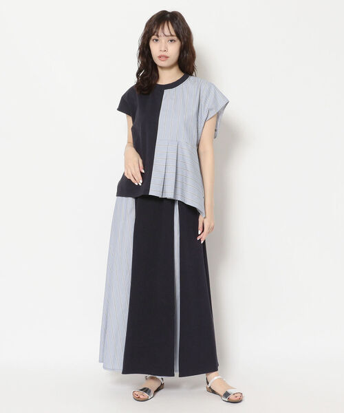 MARECHAL TERRE（マルシャルテル）の「MARECHAL TERRE（マルシャルテル）ストライプコンビネーションスカート（スカート・レディース・ネイビー・2）」の8枚目の写真