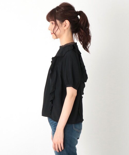 Cutie Blonde（キューティーブロンド）の「◆【S-L】レースフリルブラウス（シャツ/ブラウス・レディース・ダークオレンジ/ブラック/オフホワイト・01/03/02）」の5枚目の写真