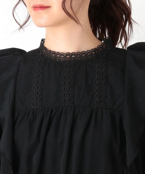 Cutie Blonde（キューティーブロンド）の「◆【S-L】レースフリルブラウス（シャツ/ブラウス・レディース・ダークオレンジ/ブラック/オフホワイト・01/03/02）」の7枚目の写真