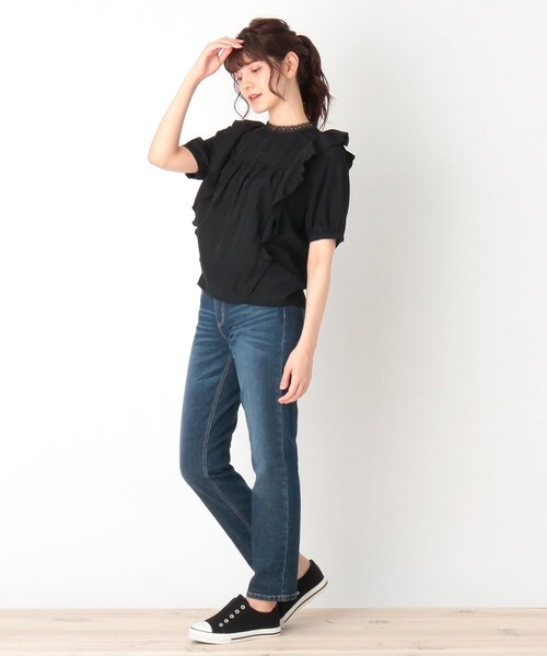 Cutie Blonde（キューティーブロンド）の「◆【S-L】レースフリルブラウス（シャツ/ブラウス・レディース・ダークオレンジ/ブラック/オフホワイト・01/03/02）」の11枚目の写真