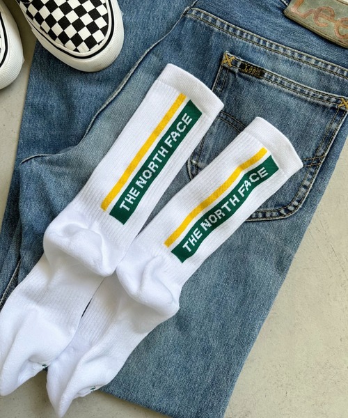 THE NORTH FACE（ザノースフェイス）の「【THE NORTH FACE(ザ・ノースフェイス)】ロゴ ラインソックス BIG LOGO MID SOCKS（ソックス/靴下・メンズ・ホワイト/ブラック・M/L）」の10枚目の写真
