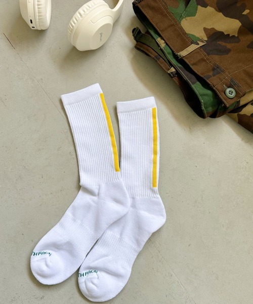 THE NORTH FACE（ザノースフェイス）の「【THE NORTH FACE(ザ・ノースフェイス)】ロゴ ラインソックス BIG LOGO MID SOCKS（ソックス/靴下・メンズ・ホワイト/ブラック・M/L）」の9枚目の写真