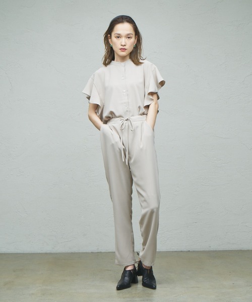 CIAOPANIC(チャオパニック)の「【SCENE by ciaopanic/シーン バイ チャオパニック】リネンライクブラウス+イージーパンツセットアップ/セットアイテム/WEB・一部店舗限定(セットアップ・レディース・ブラック/ベージュ・FREE)」の2枚目の写真