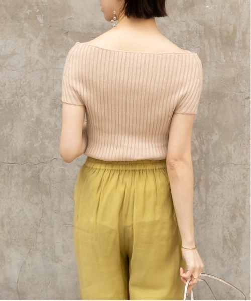 RANDA（ランダ）の「オフショルリブニット（Tシャツ/カットソー・レディース・ブラウン/ベージュ/グリーン/ブラック・FREE）」の8枚目の写真